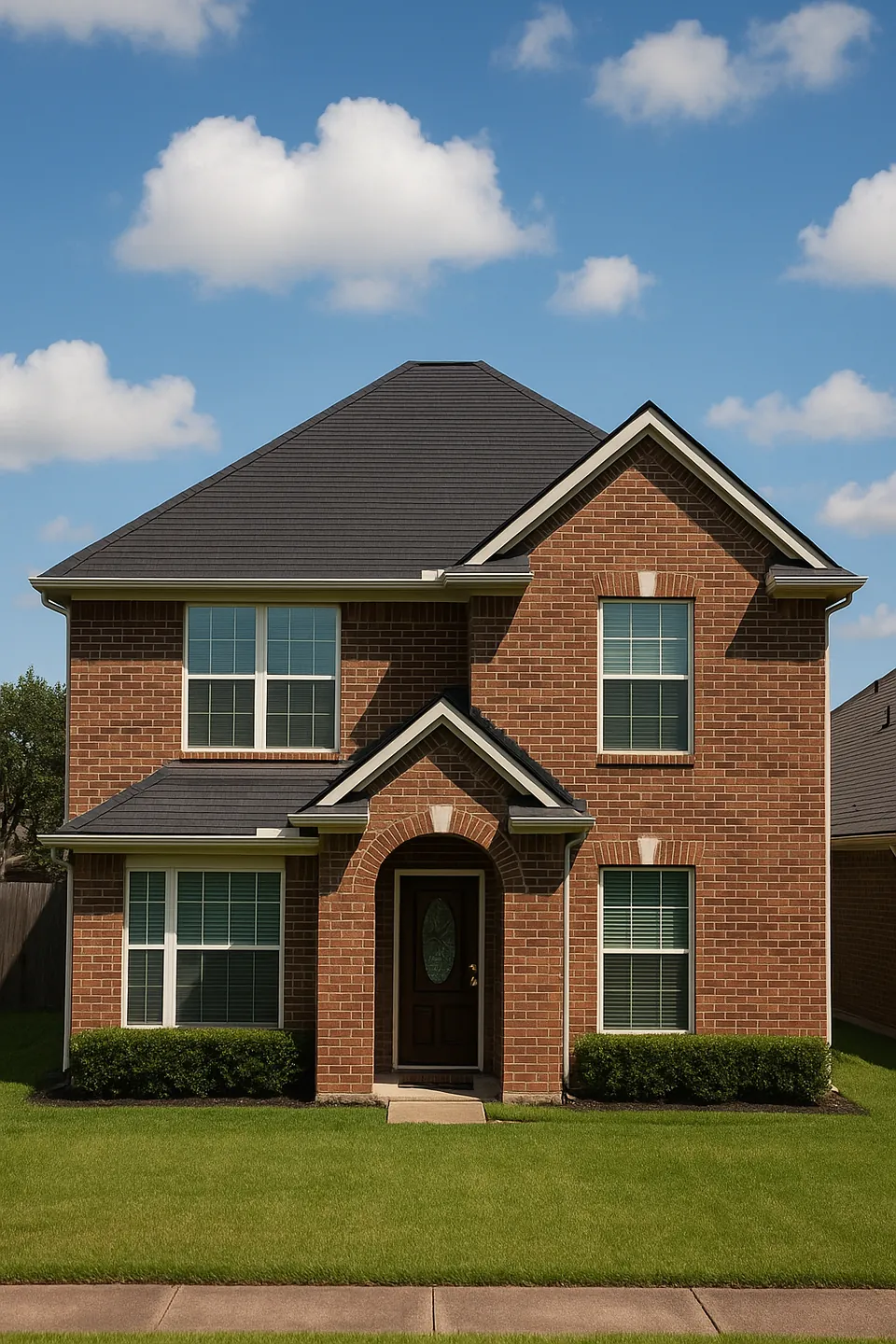 AI-generated concept image: New roof, same great neighbors. Thanks for trusting us with your home.